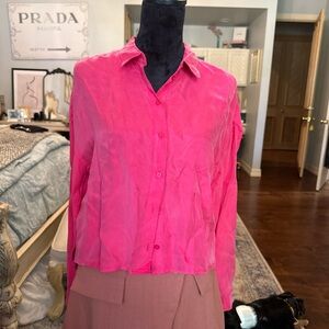 Promod Vibrant Pink Button-Down Shirt